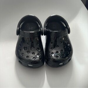 Toddler Shiny Black Crocs